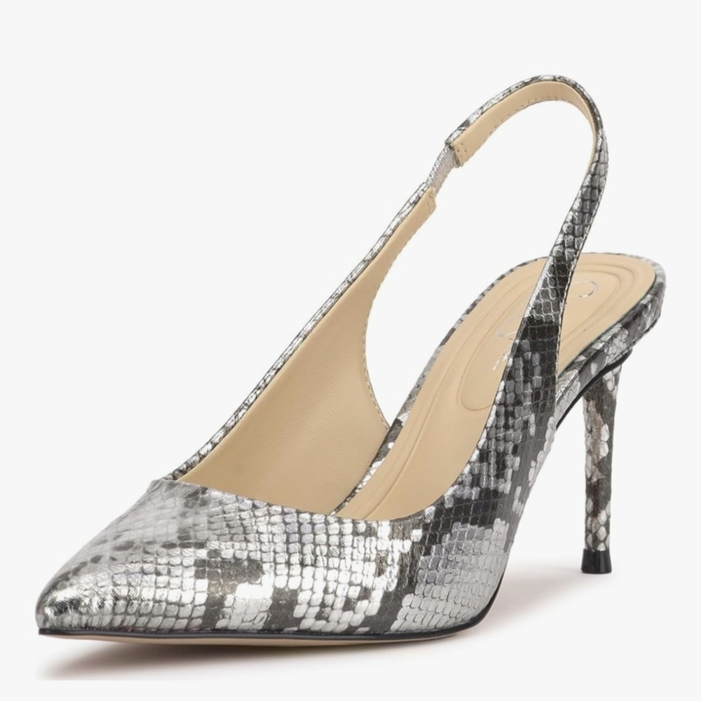 Jessica Simpson Metallic Snakeskin Heels